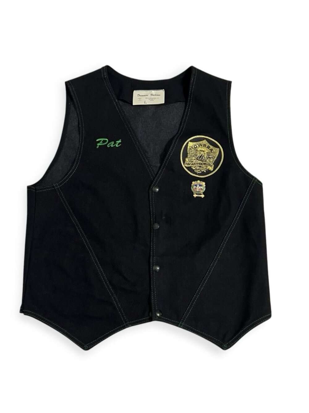 Vtg GWRRA Gold Wing Road Riders Motorcycle Vest San Fernando Ca Black Denim L